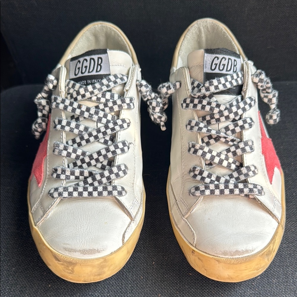 Golden Goose Sneakers White Leather Distressed Finish